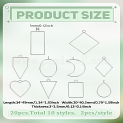 20pcs 10 Arten Legierungsanhänger&nbsp;FIND-LP0006-07P