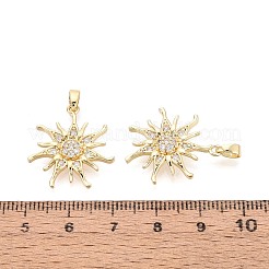 Pendenti in zirconi cubici trasparenti in micro pavè di ottone&nbsp;KK-T075-86G