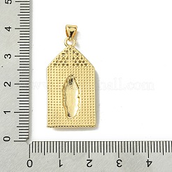 Colgantes de circonita cúbica transparentes micro pavé de latón chapado en oro real 18k&nbsp;KK-H472-36A-G