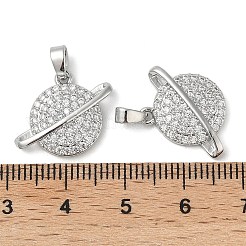 Pendentifs avec zircon cubiques à micro-pavés en laiton&nbsp;KK-U045-12P