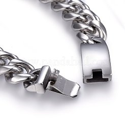 Anlaufgeschützte Panzerkettenarmbänder aus Edelstahl 304&nbsp;BJEW-E346-21P