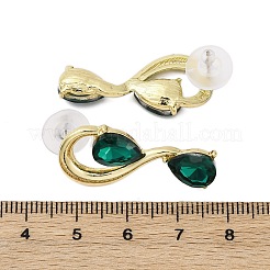 Ohrstecker mit Strassen aus Legierung&nbsp;EJEW-M075-04G-02