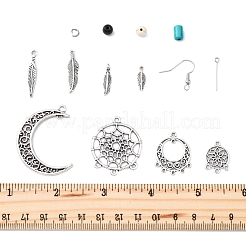 DIY gewebtes Netz/Gewebe mit Federohrring-Bastelsets&nbsp;DIY-FS0008-65