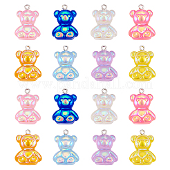 16 pièces 8 couleurs pendentifs en résine galvanisée&nbsp;CRES-FP0001-12
