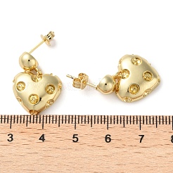 Risultati di orecchini a bottone in ottone a cuore&nbsp;EJEW-A045-10G
