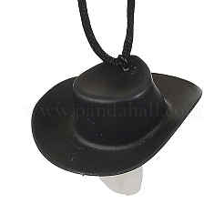 Colliers pendentifs lumineux en plastique avec crâne d'Halloween&nbsp;NJEW-S006-01A