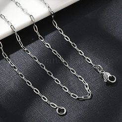 Anlaufgeschützte Büroklammerkette aus 304 Edelstahl mit Karabinerverschluss für Männer und Frauen&nbsp;X-NJEW-H205-03P-01