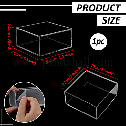 Quadratische transparente Schmuckverpackungsboxen aus Acryl mit Deckel&nbsp;CON-WH0085-169