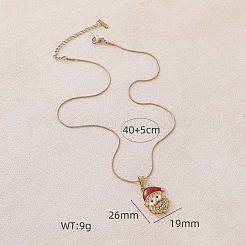 Weihnachtsmann-Anhänger aus 316er Chirurgenstahl und Glas mit Emaille für Damen&nbsp;KI9452