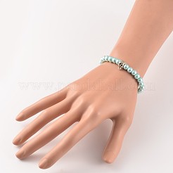Verre ronde bracelets perles perles extensibles&nbsp;BJEW-JB02169
