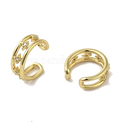 Gestellplattierte Manschettenohrringe aus Messing mit Mikropavé-Kubikzirkonia&nbsp;EJEW-R162-48G