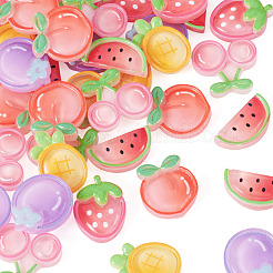 36 pieza de cabujones de resina transparente con temática de frutas de 6 estilos&nbsp;RESI-TADJ0001-27