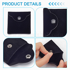 Quadratische Schmuckbeutel aus Samt&nbsp;LS-ABAG-WH0012-05B