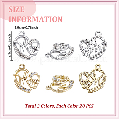 Pendenti con strass in lega 40 pz 2 colori&nbsp;FIND-GA0007-56
