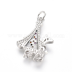 Pendentifs avec zircon cubiques à micro-pavés en laiton&nbsp;ZIRC-L085-15P