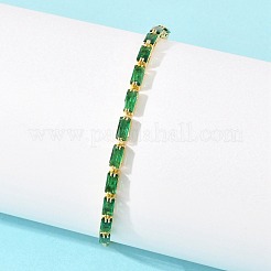 Bracelets coulissants rectangulaires en laiton sertis de micro-pavés de zircone cubique&nbsp;KK-A305-02G-04