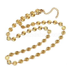 304 Edelstahl Herzanhänger flache Paillettenkette Doppelschicht Halsketten für Damen&nbsp;NJEW-F343-03G