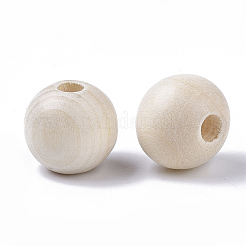 Natürliche unfertige Holzperlen&nbsp;WOOD-S651-A10mm-LF