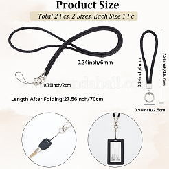 2 pièce 2 styles en alliage de zinc résine sangle universelle pour téléphone portable bandoulière sangle de cou breloques de téléphone&nbsp;AJEW-CP0008-93B