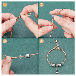 6 pièce de fabrication de bracelet de style européen en laiton de 2 styles&nbsp;MAK-SC0001-15