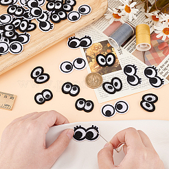 48 Stück 4-Stil-Augen-Flicken aus computergesteuertem Polyester-Stickstoff zum Aufbügeln/Aufnähen&nbsp;PATC-FG0001-86