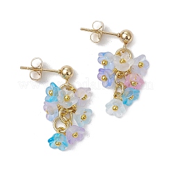 5 Paar Blumen Ohrstecker aus 304 Edelstahl und Acryl für Damen&nbsp;EJEW-JE06373