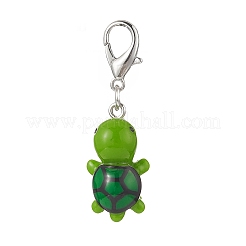 5 pièces 5 couleurs décorations de pendentif en résine de tortue&nbsp;HJEW-JM00864