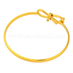 Braccialetti semplici in ottone con fiocco per donna&nbsp;BJEW-F477-06G