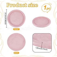 Plateaux de présentation de bijoux ronds en bois recouverts de velours pour boucles d'oreilles&nbsp;ODIS-WH0043-178A-01