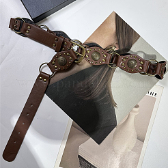Vintage-Kettengürtel aus PU-Leder mit Nietennähten und Schnallen aus Legierung&nbsp;AJEW-WH20064-22A