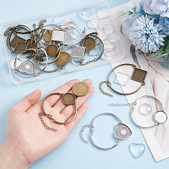 DIY Blanko-Kits zur Herstellung von Kuppelarmbändern aus Legierung&nbsp;DIY-GO0002-22