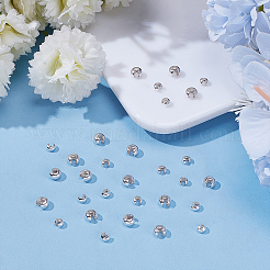 30 Stück 2 Stile 925 Sterling Silber Crimpperlen Abdeckung&nbsp;STER-ME0001-32