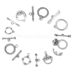 80 Set 8 Stile Knebelverschlüsse aus Legierung im tibetischen Stil&nbsp;TIBE-CJ0001-21