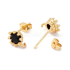 Fornituras de aretes de circonita cúbica de latón chapado en rack&nbsp;MAK-I684-11G-03-RS