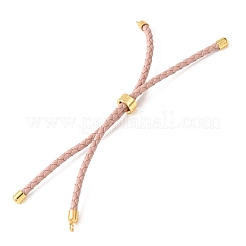 Realizzazione di braccialetti regolabili con cordino in pelle microfibra intrecciata&nbsp;KK-CBAC260-01G