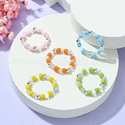 5 Stück 5 Farben Acryl- und Glasperlen-Stretchringe-Set&nbsp;RJEW-JR00594-S