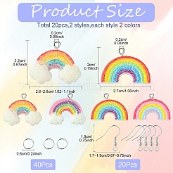 Kits de joyería para hacer aretes colgantes de resina opaca con arcoíris&nbsp;DIY-YW0010-80