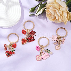 Porte-clés en alliage émaillé pour la Saint-Valentin&nbsp;KEYC-YW00185-01