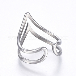Anelli da dito con polsino in acciaio inossidabile 304 cavo e resistente all'ossidazione&nbsp;RJEW-H126-46P-19mm