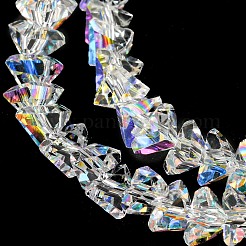 Chapelets de perles en verre transparent électrolytique&nbsp;EGLA-P052-02A-AB01