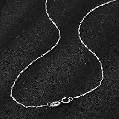 925 in argento sterling bar contorto collane della catena a maglia&nbsp;NJEW-H056-01B-P