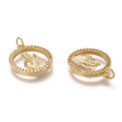 Pendenti in zirconi cubici trasparenti in micro pavè di ottone&nbsp;X1-ZIRC-H107-08G
