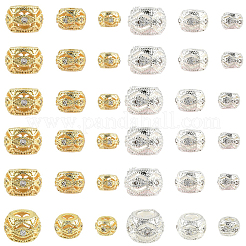 9 Stück 3 Stile Messing Micro Pave klare Zirkonia Perlen&nbsp;KK-YW0004-43G