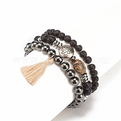 Set di braccialetti con perline mala stile 3 pz 3&nbsp;BJEW-JB08314