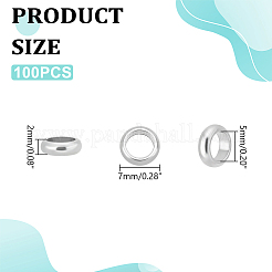 100 Stück Ring 304 Edelstahl europäischen Perlen&nbsp;STAS-UN0059-48
