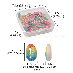 20 pezzo di perline di conchiglia di ciprea naturale stampata&nbsp;SHEL-YW0001-03B