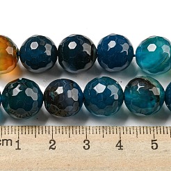 Brins de perles d'agate à bandes naturelles à facettes&nbsp;G-F447-12mm-O08