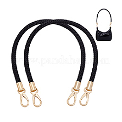 Poignées de sac rondes tressées en similicuir avec fermoirs en alliage de zinc&nbsp;FIND-WH0126-941A-01
