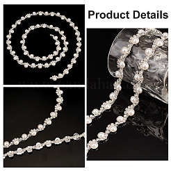 1 Yard Kristall-Strass-Cup-Ketten mit Kunststoffperlen&nbsp;DIY-GA0005-72