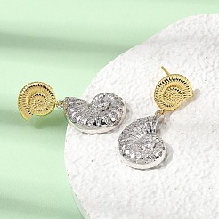 Messing Micro Pave Zirkonia Ohrstecker Ohrringe&nbsp;EJEW-G471-11GP-01